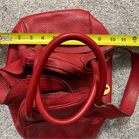HERMÈS Lindy Lock Red Taurillon Clemence Leather Gold Handbag - Picture 13 of 14